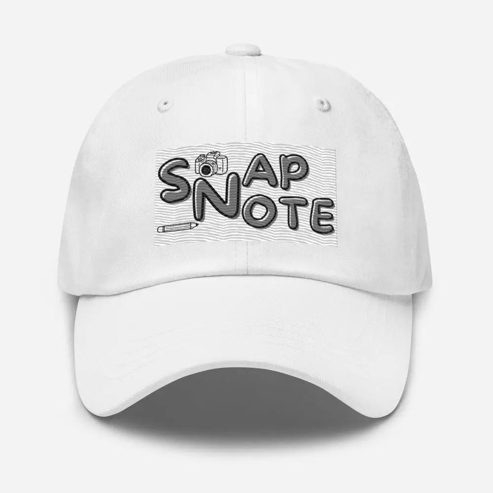 Baseball Cap Men Women Teens Unisex - Chino Cotton Twill - Brand Logo Pattern One-Size-Fits-All - White - 39.90 - SnapNote streetwear