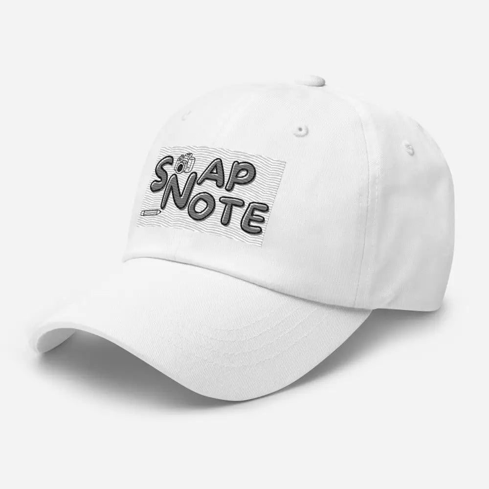 Baseball Cap Men Women Teens Unisex - Chino Cotton Twill - Brand Logo Pattern One-Size-Fits-All - White - 39.90 - SnapNote streetwear