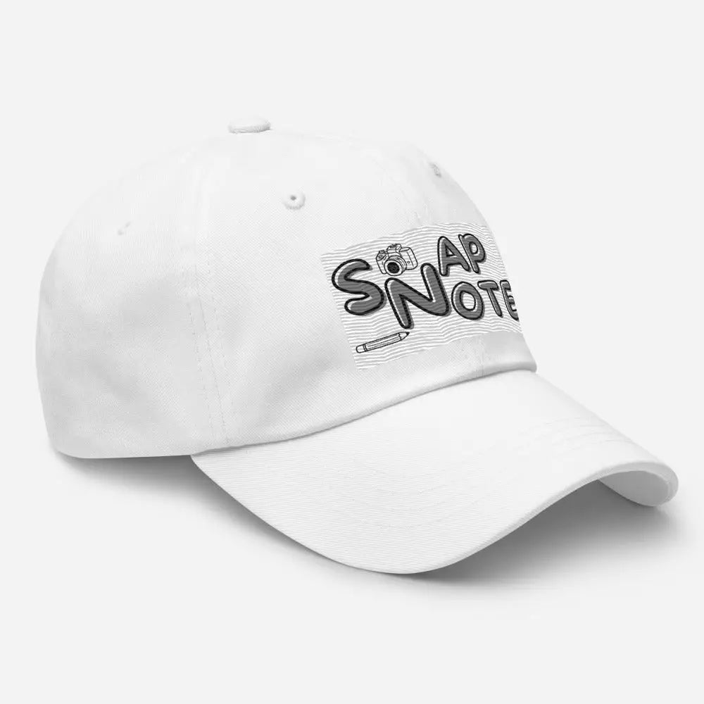 Baseball Cap Men Women Teens Unisex - Chino Cotton Twill - Brand Logo Pattern One-Size-Fits-All - White - 39.90 - SnapNote streetwear