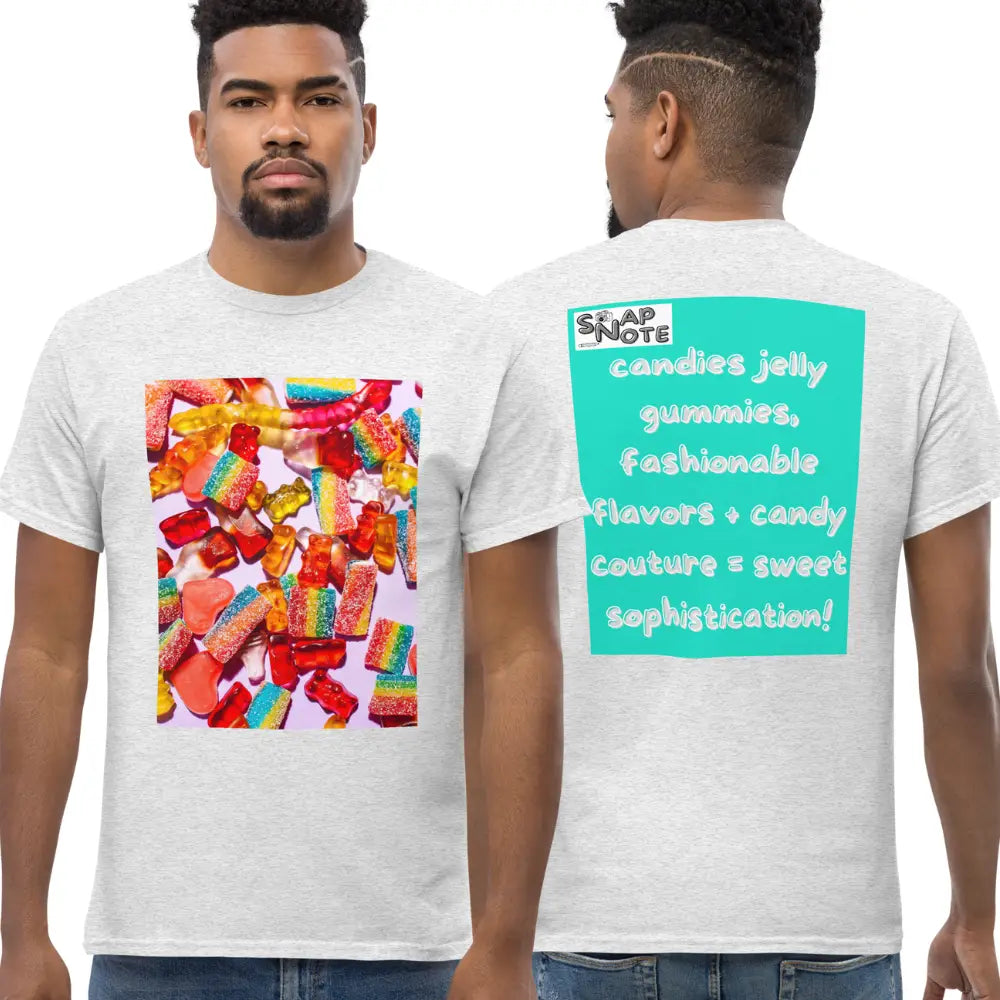 Man supermodel wearing T-Shirt TShirt Tee Men Women Teens Unisex Heavy Cotton Round Neck - candies sweets maths equation turquoise pattern - Ash - 34.90 - SnapNote streetwear