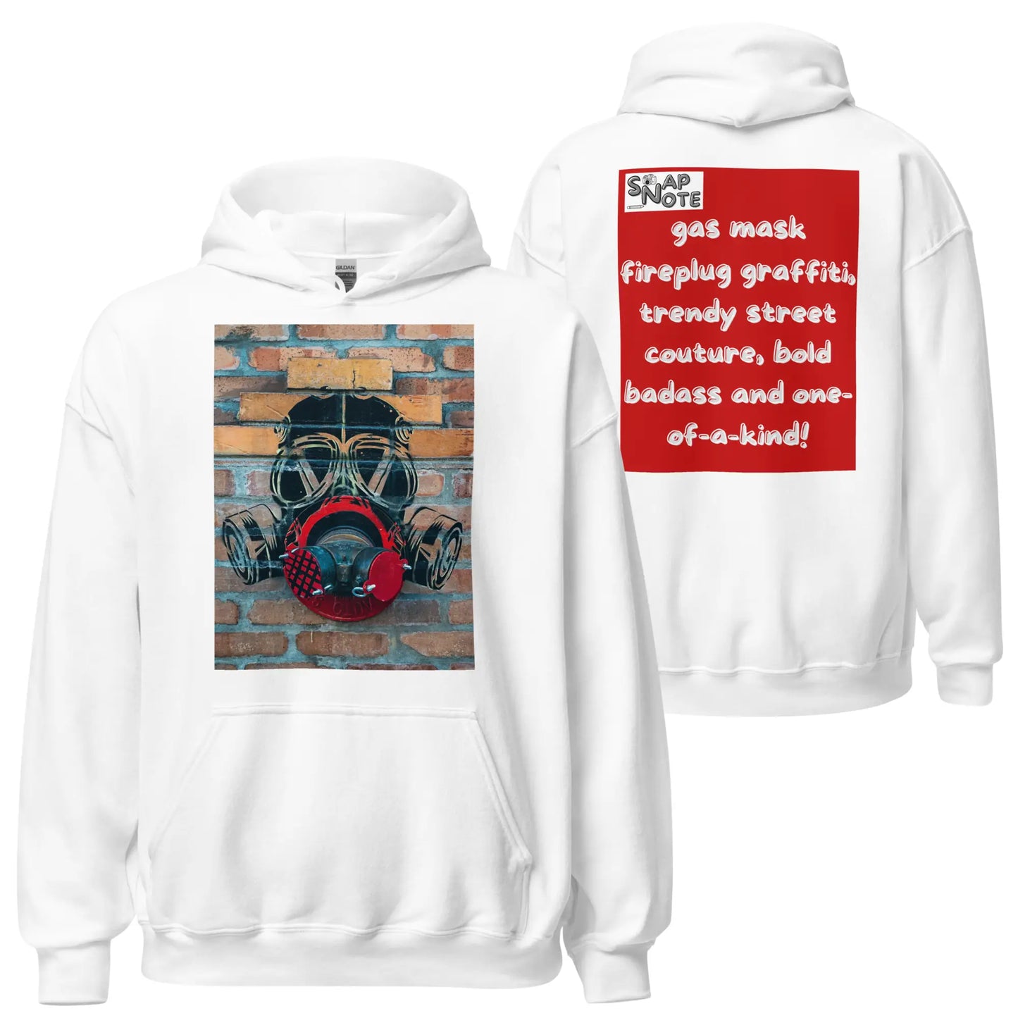 Hoodie Hooded Sweatshirt Hooded Jersey Hooded Jumper Hooded Pullover Hooded Sweater Men Women Teens Unisex - badass gas mask graffiti red pattern - White - 74.90 - SnapNote streetwear