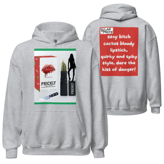 Hoodie Hooded Sweatshirt Hooded Jersey Hooded Jumper Hooded Pullover Hooded Sweater Men Women Teens Unisex - makeup bitch cactus lipstick red pattern - Sport-Grey - 74.90 - SnapNote streetwear