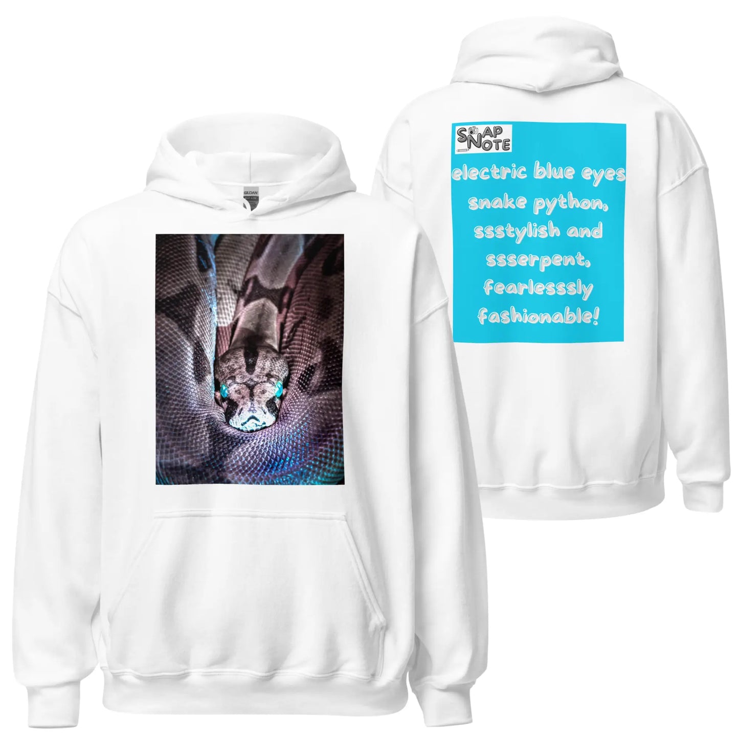 Hoodie Hooded Sweatshirt Hooded Jersey Hooded Jumper Hooded Pullover Hooded Sweater Men Women Teens - animal reptile blue eyes snake blue pattern - White - 74.90 - SnapNote streetwear