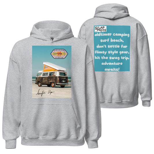 Hoodie Hooded Sweatshirt Hooded Jersey Hooded Jumper Hooded Pullover Hooded Sweater Men Women Teens Unisex - vintage camping van surf blue pattern - Sport-Grey - 74.90 - SnapNote streetwear