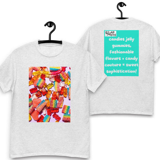 T-Shirt TShirt Tee Men Women Teens Unisex Heavy Cotton Round Neck - candies sweets maths equation turquoise pattern - Ash - 34.90 - SnapNote streetwear