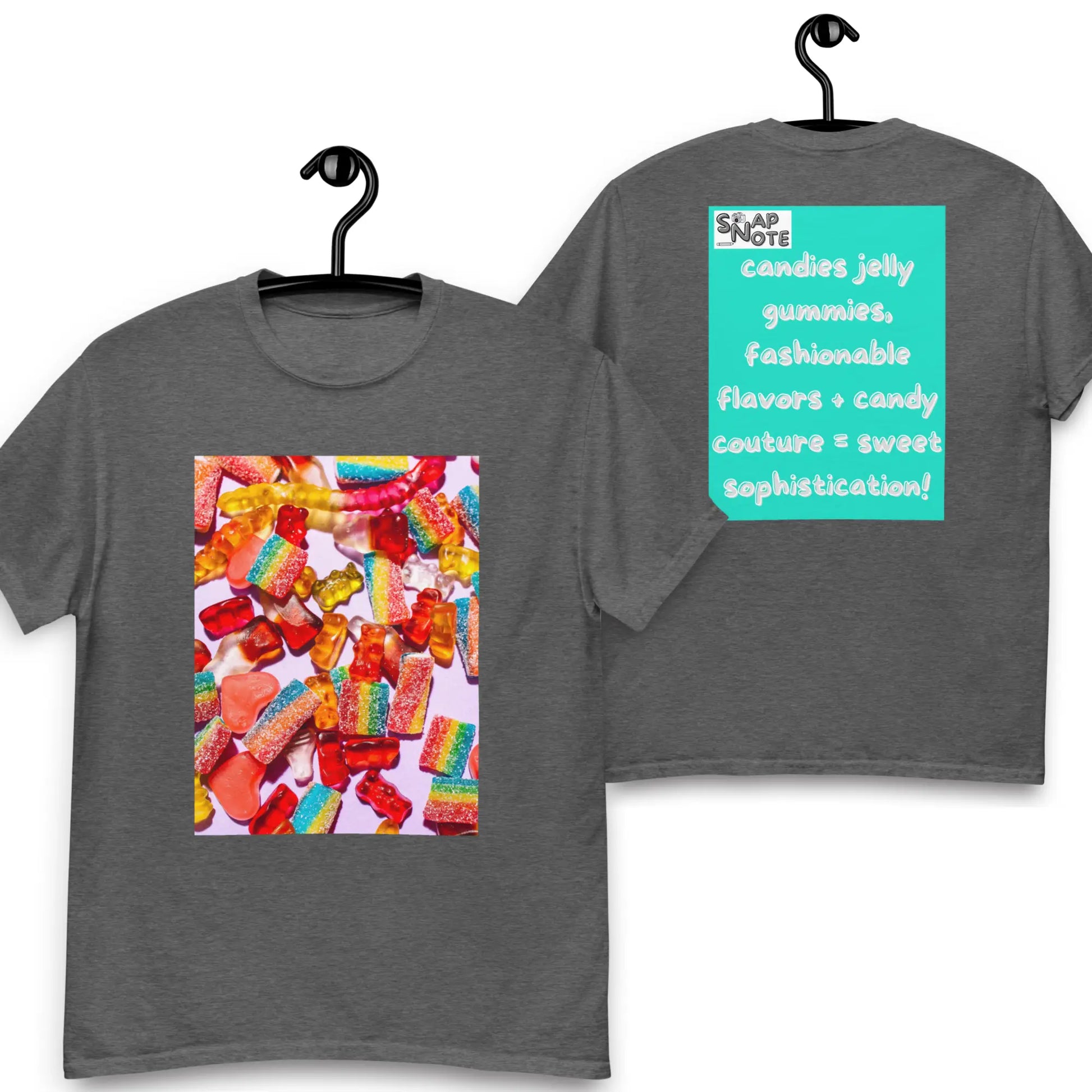 T-Shirt TShirt Tee Men Women Teens Unisex Heavy Cotton Round Neck - candies sweets maths equation turquoise pattern - Dark-Heather - 34.90 - SnapNote streetwear