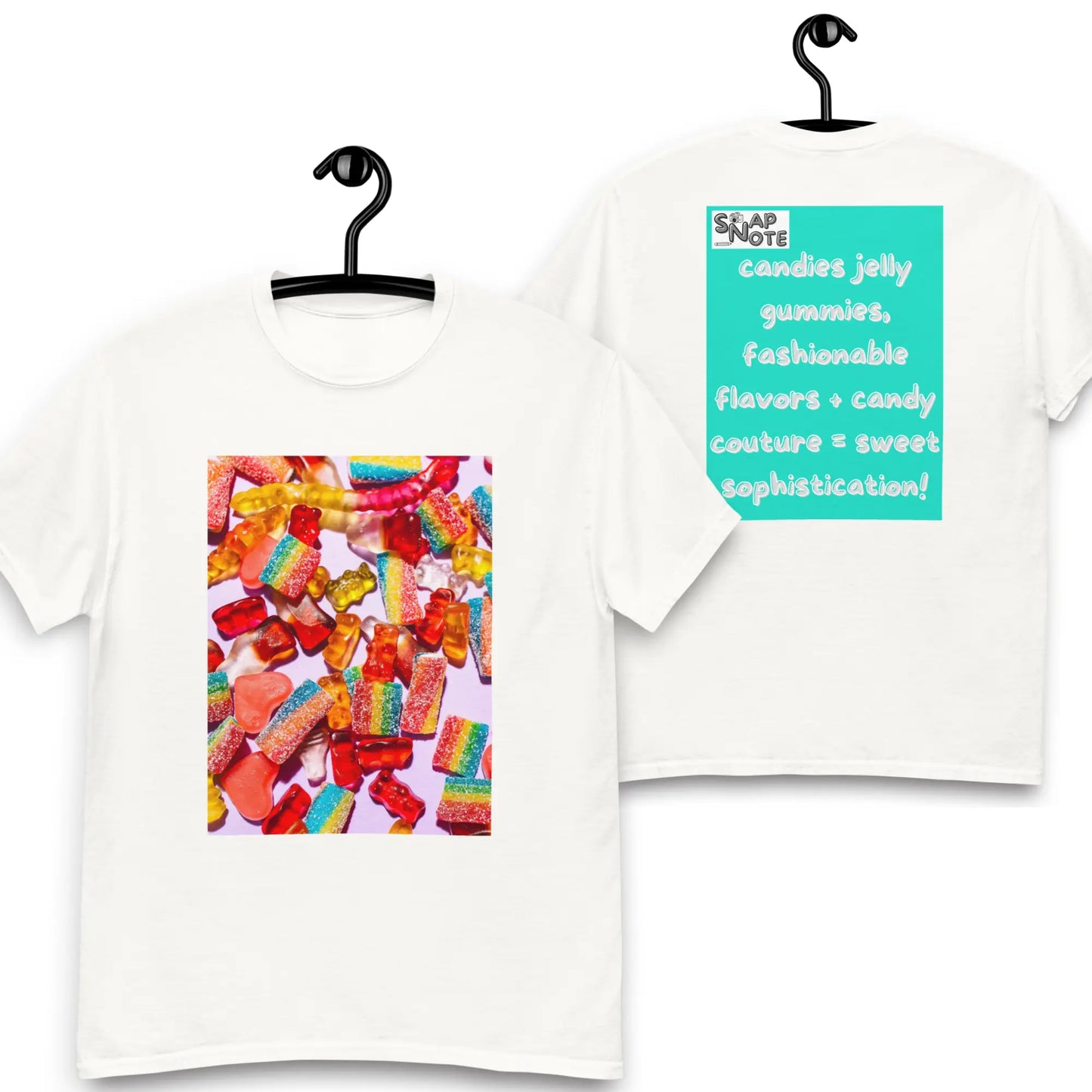 T-Shirt TShirt Tee Men Women Teens Unisex Heavy Cotton Round Neck - candies sweets maths equation turquoise pattern - White - 34.90 - SnapNote streetwear