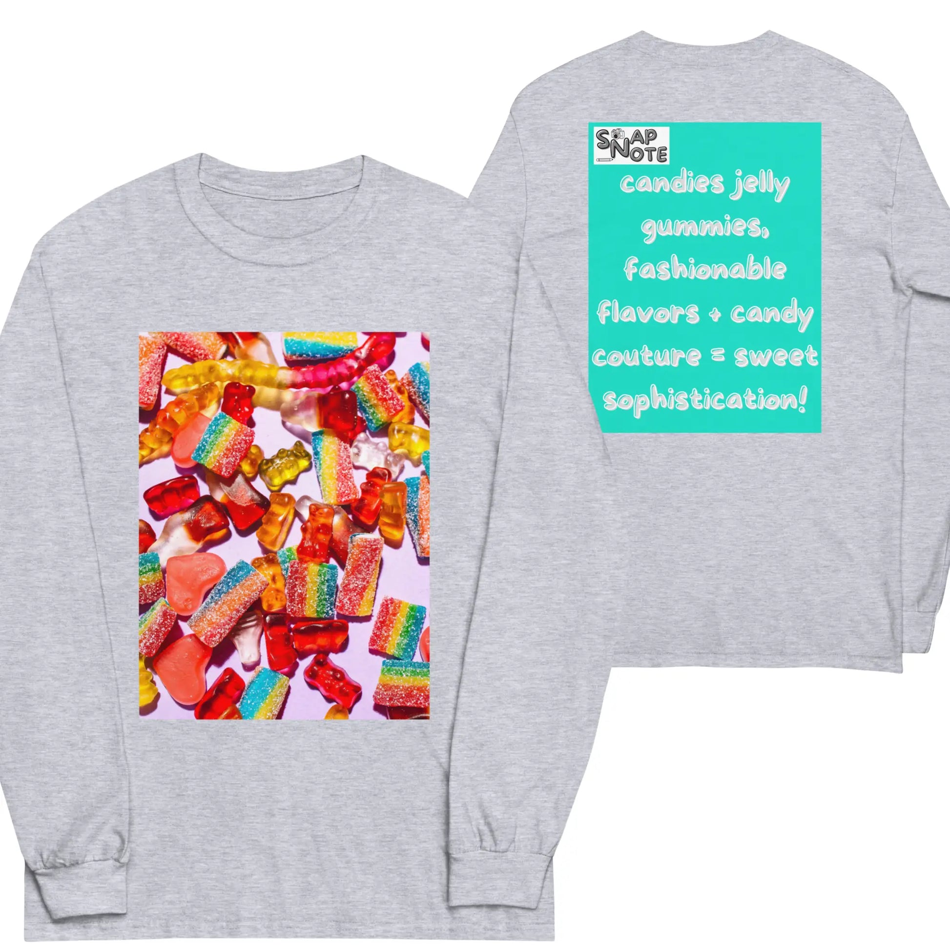 T-Shirt TShirt T Shirt Tee Men Women Teens Unisex Long Sleeves Heavy Cotton Crew Neck - candies sweets maths equation turquoise pattern - Sport-Grey - 44.90 - SnapNote streetwear