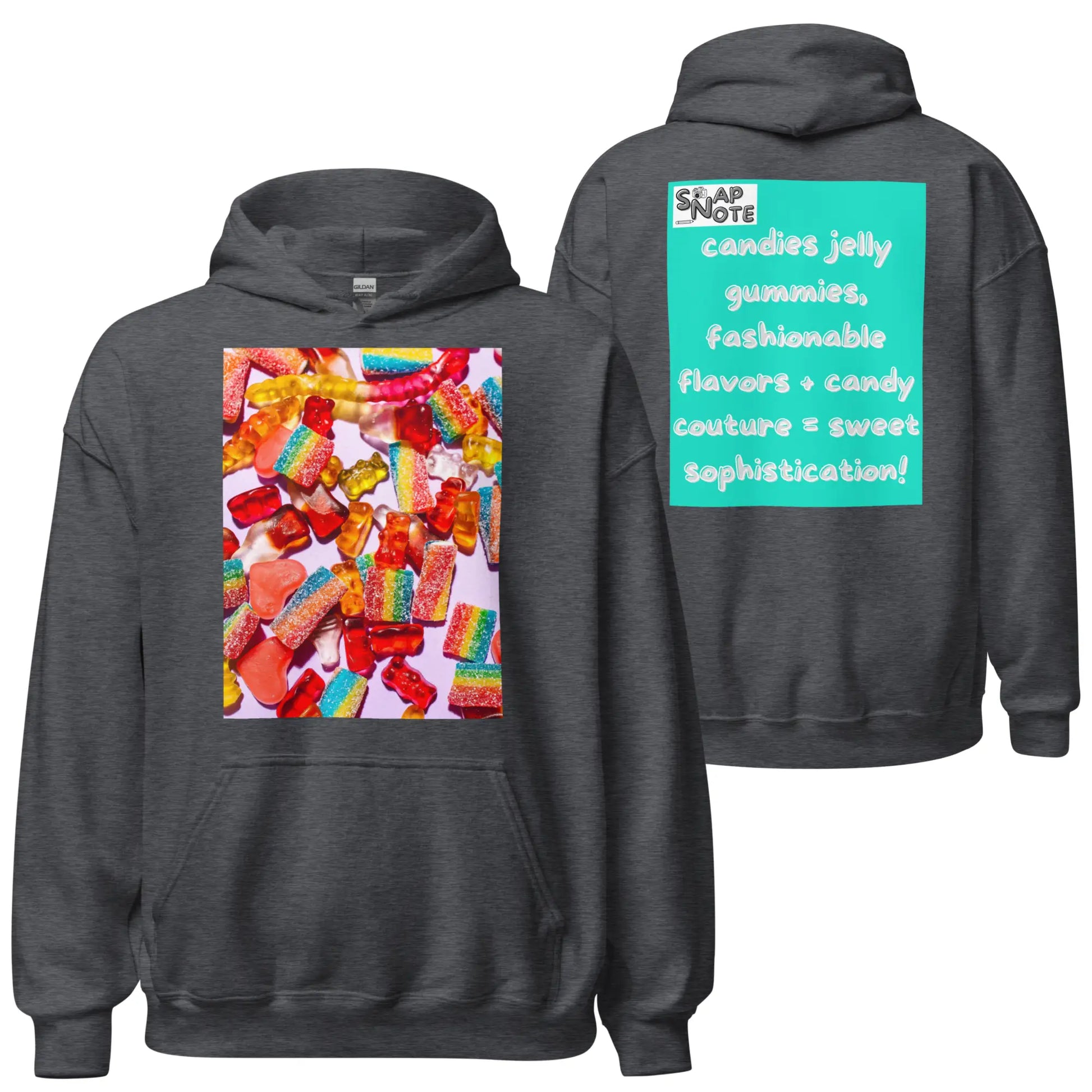 Hoodie Hooded Sweatshirt Hooded Jersey Hooded Jumper Hooded Pullover Hooded Sweater Men Women Teens - candies sweets maths equation turquoise pattern - Dark-Heather - 74.90 - SnapNote streetwear