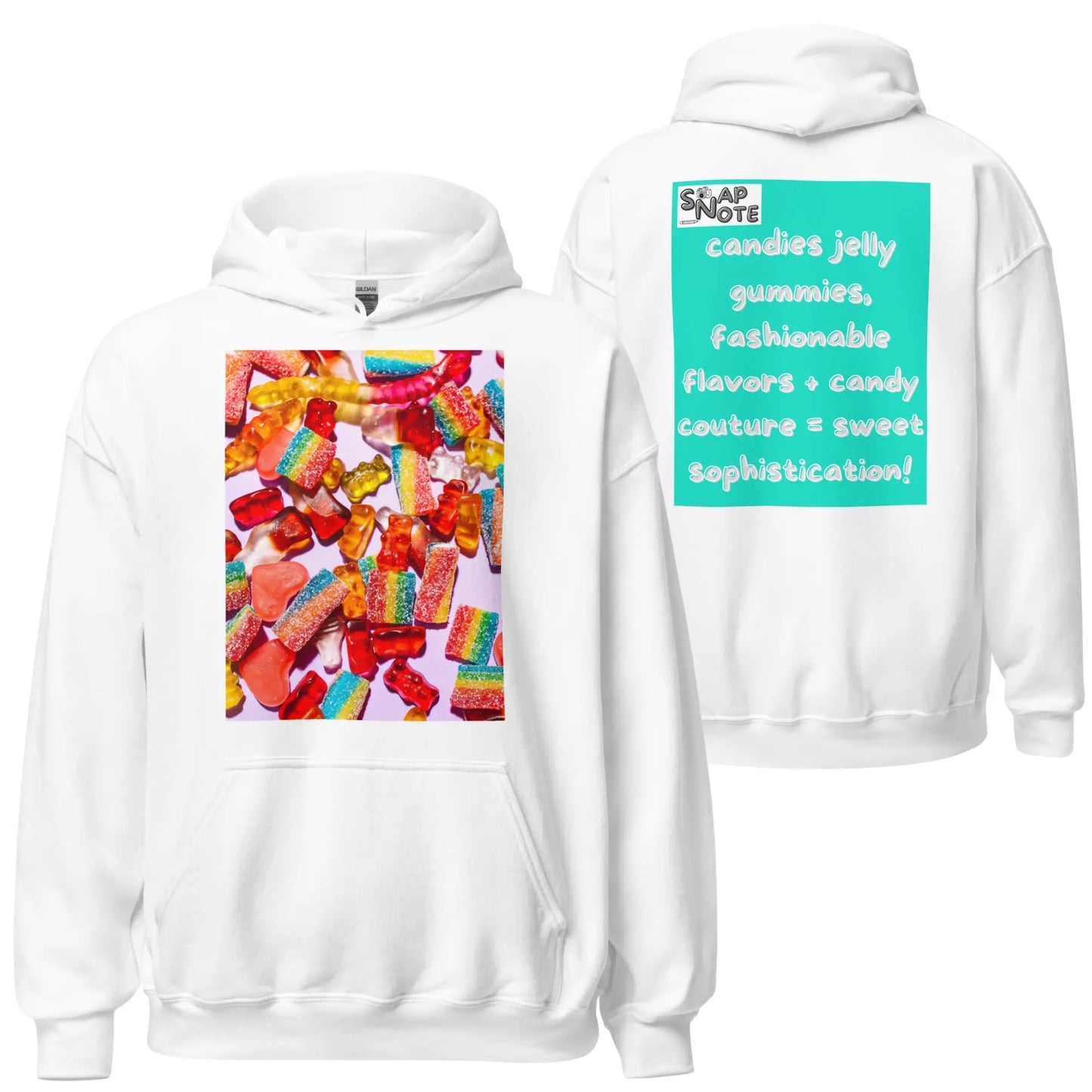 Hoodie Hooded Sweatshirt Hooded Jersey Hooded Jumper Hooded Pullover Hooded Sweater Men Women Teens - candies sweets maths equation turquoise pattern - White - 74.90 - SnapNote streetwear