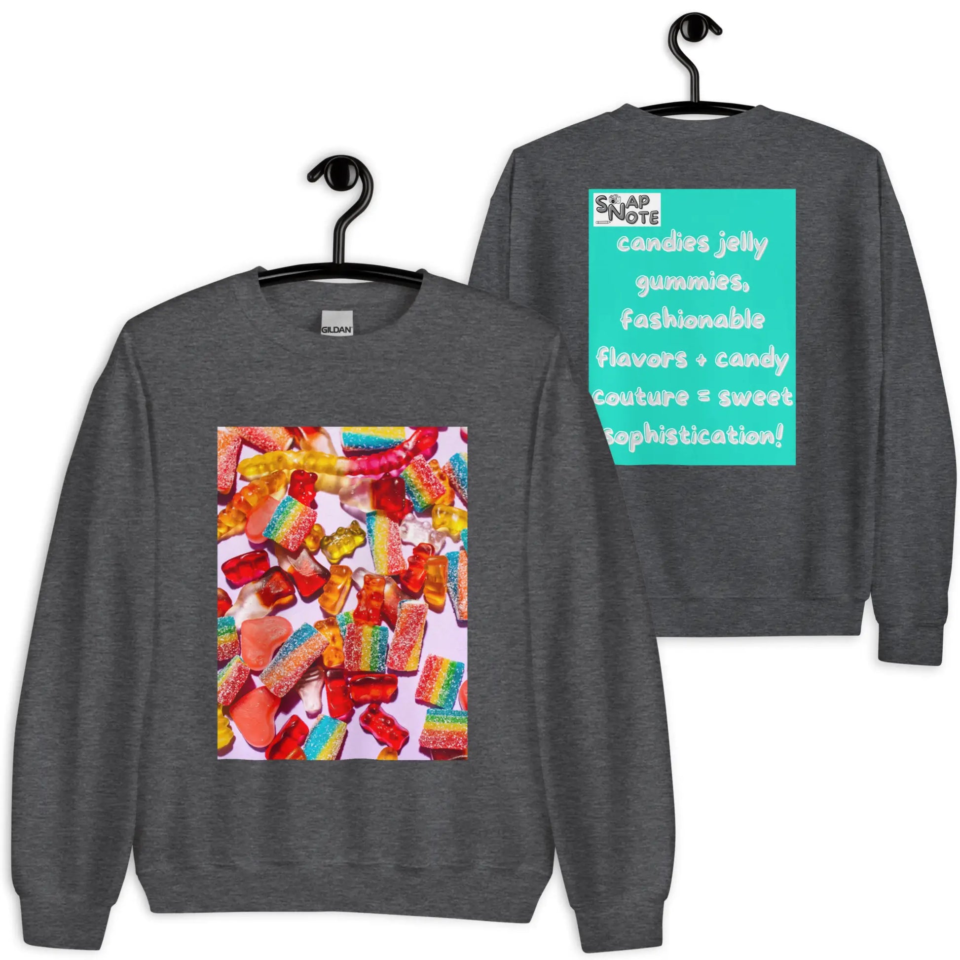 Sweatshirt Jersey Jumper Pullover Sweater Men Women Teenagers Unisex - candies sweets maths equation turquoise pattern - Dark-Heather - 59.90 - SnapNote streetwear