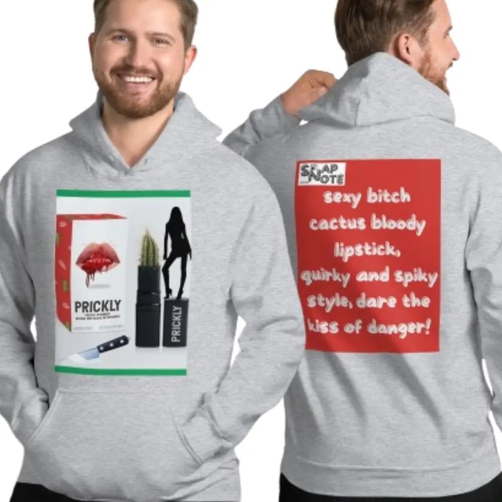 Man supermodel wearing Hoodie Hooded Sweatshirt Hooded Jersey Hooded Jumper Hooded Pullover Hooded Sweater Men Women Teens Unisex - makeup bitch cactus lipstick red pattern - Sport-Grey - 74.90 - SnapNote streetwear