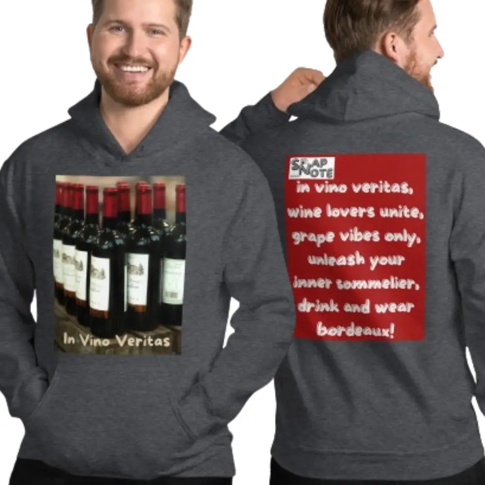 Man supermodel wearing Hoodie Hooded Sweatshirt Hooded Jersey Hooded Jumper Hooded Pullover Hooded Sweater Men Women Teens Unisex - bordeaux wine bottles maroon pattern - Dark-Heather - 74.90 - SnapNote streetwear