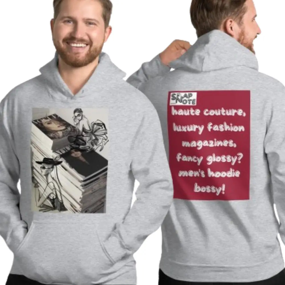 Man supermodel wearing Hoodie Hooded Sweatshirt Hooded Jersey Hooded Jumper Hooded Pullover Hooded Sweater Men Women Teens - luxury fashion haute couture burgundy pattern - Sport-Grey - 74.90 - SnapNote streetwear