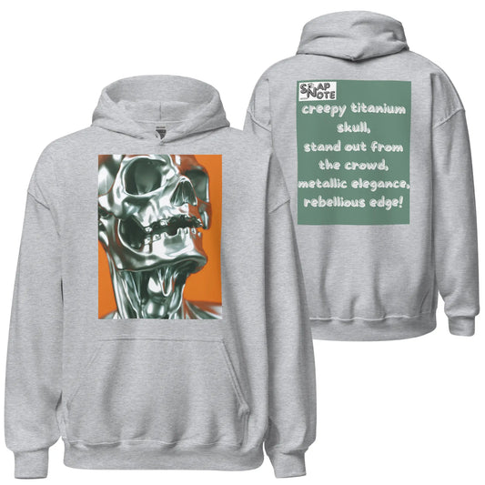 Hoodie Hooded Sweatshirt Hooded Jersey Hooded Jumper Hooded Pullover Hooded Sweater Men Women Teens - skeleton metallic skull close-up green pattern - Sport-Grey - 74.90 - SnapNote streetwear