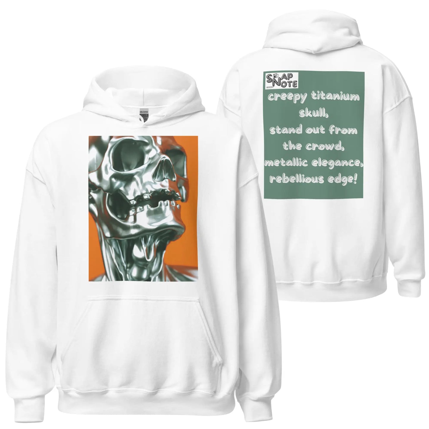 Hoodie Hooded Sweatshirt Hooded Jersey Hooded Jumper Hooded Pullover Hooded Sweater Men Women Teens - skeleton metallic skull close-up green pattern - White - 74.90 - SnapNote streetwear