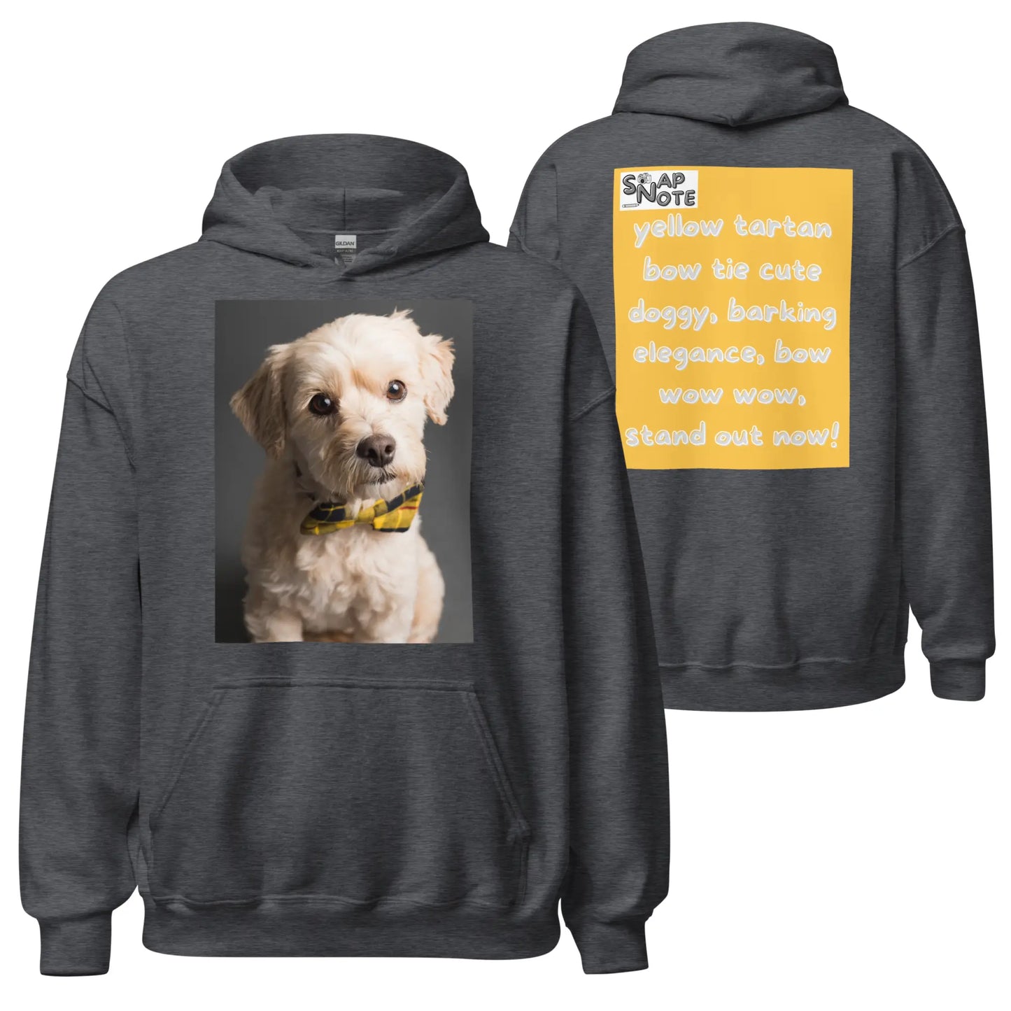 Hoodie Hooded Sweatshirt Hooded Jersey Hooded Jumper Hooded Pullover Hooded Sweater Men Women Teens Unisex - animal pet elegant doggy yellow pattern - Dark-Heather - 74.90 - SnapNote streetwear