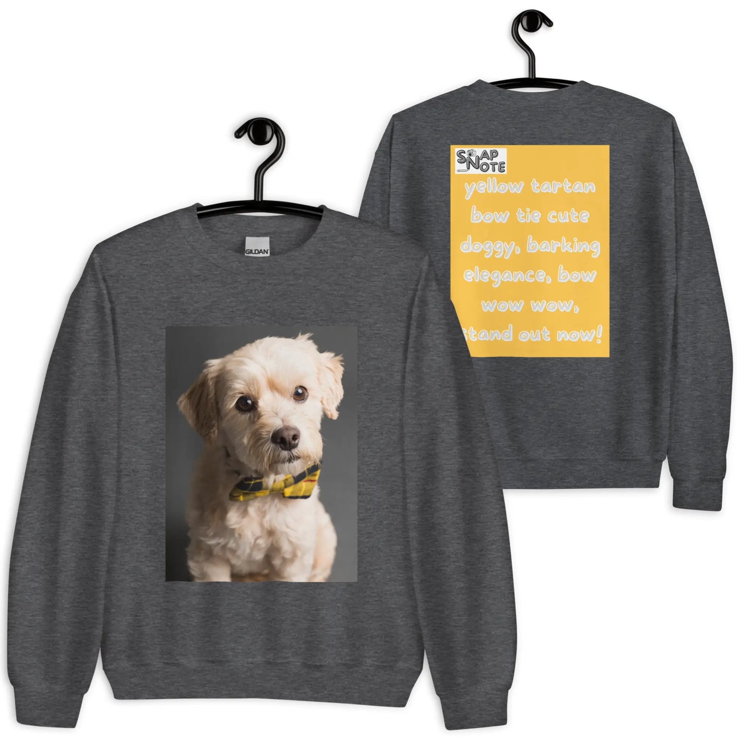 Sweatshirt Jersey Jumper Pullover Sweater Men Women Teenagers Unisex - animal pet elegant doggy yellow pattern - Dark-Heather - 59.90 - SnapNote streetwear