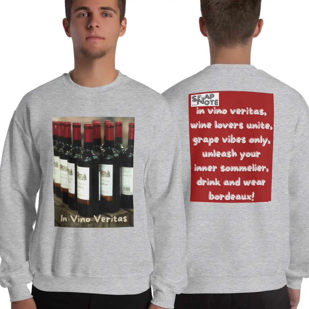 Man supermodel wearing Sweatshirt Jersey Jumper Pullover Sweater Men Women Teenagers Unisex - bordeaux wine bottles maroon pattern - Sport-Grey - 59.90 - SnapNote streetwear