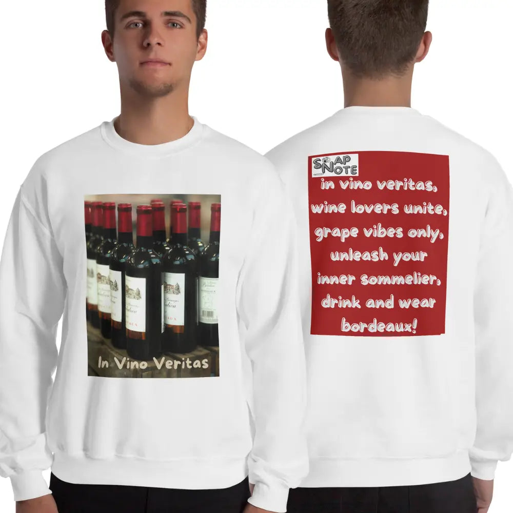 Man supermodel wearing Sweatshirt Jersey Jumper Pullover Sweater Men Women Teenagers Unisex - bordeaux wine bottles maroon pattern - White - 59.90 - SnapNote streetwear