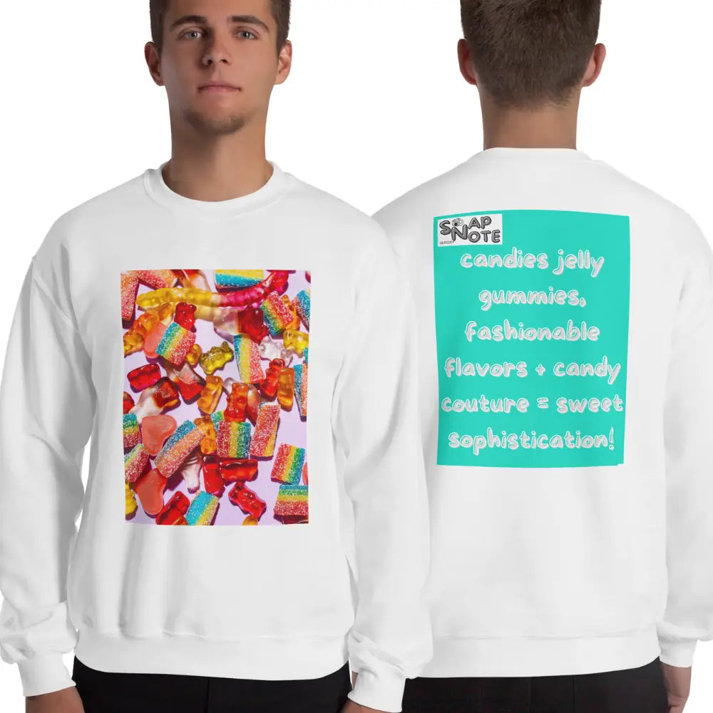 Man supermodel wearing Sweatshirt Jersey Jumper Pullover Sweater Men Women Teenagers Unisex - candies sweets maths equation turquoise pattern - White - 59.90 - SnapNote streetwear