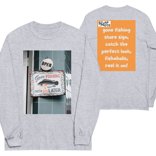 T-Shirt TShirt T Shirt Tee Men Women Teens Unisex Long Sleeves Heavy Cotton Crew Neck - outdoor hobby fishing store orange pattern - Sport-Grey - 44.90 - SnapNote streetwear