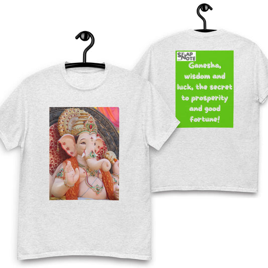 T-Shirt TShirt Tee Men Women Teens Unisex Heavy Cotton Round Neck - ganesha religion bollywood india green pattern - Ash - 34.90 - SnapNote streetwear