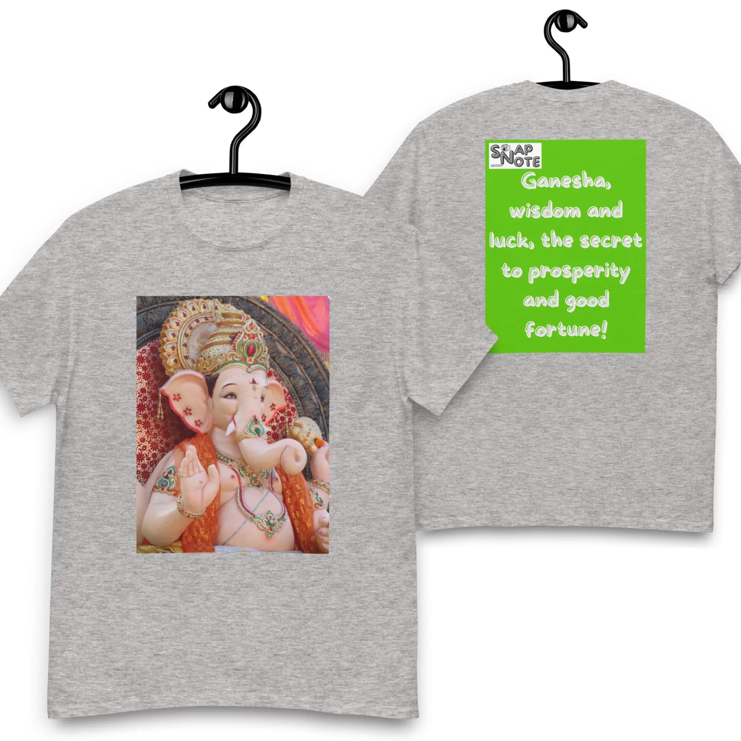 T-Shirt TShirt Tee Men Women Teens Unisex Heavy Cotton Round Neck - ganesha religion bollywood india green pattern - Sport-Grey - 34.90 - SnapNote streetwear