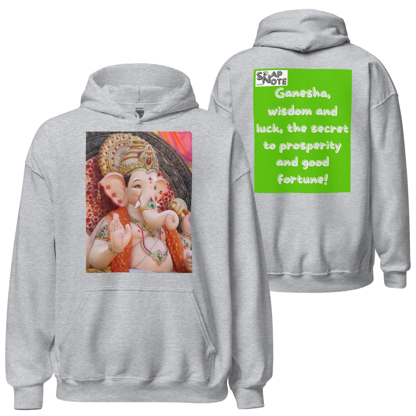 Hoodie Hooded Sweatshirt Hooded Jersey Hooded Jumper Hooded Pullover Hooded Sweater Men Women Teens - ganesha religion bollywood india green pattern - Sport-Grey - 74.90 - SnapNote streetwear