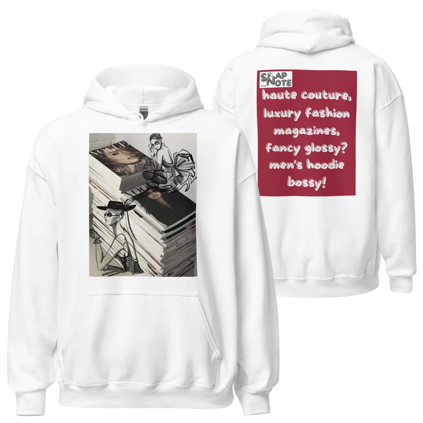 Hoodie Hooded Sweatshirt Hooded Jersey Hooded Jumper Hooded Pullover Hooded Sweater Men Women Teens - luxury fashion haute couture burgundy pattern - White - 74.90 - SnapNote streetwear