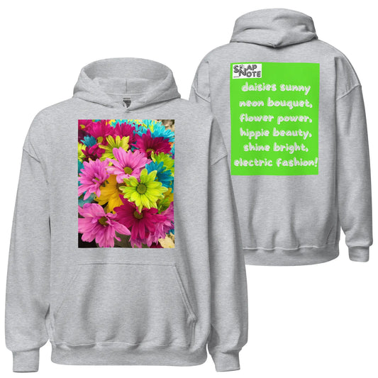 Hoodie Hooded Sweatshirt Hooded Jersey Hooded Jumper Hooded Pullover Hooded Sweater Men Women Teens Unisex - hippie chic flowers bouquet green pattern - Sport-Grey - 74.90 - SnapNote streetwear