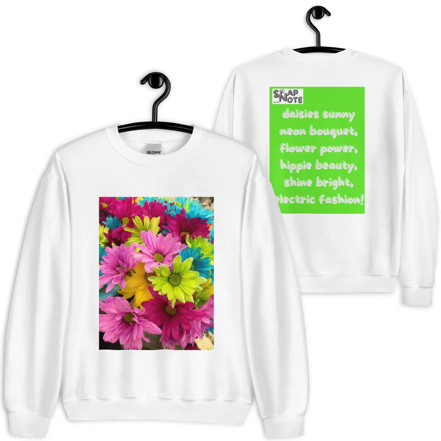 Sweatshirt Jersey Jumper Pullover Sweater Men Women Teenagers Unisex - hippie chic flowers bouquet green pattern - White - 59.90 - SnapNote streetwear