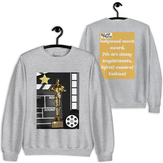 Sweatshirt Jersey Jumper Pullover Sweater Men Women Teenagers Unisex - hollywood movie film award gold pattern - Sport-Grey - 59.90 - SnapNote streetwear