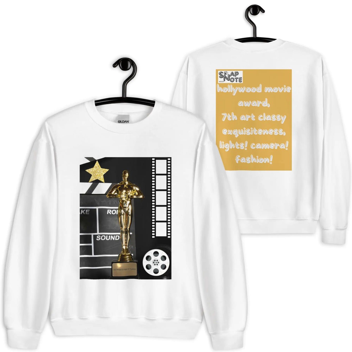 Sweatshirt Jersey Jumper Pullover Sweater Men Women Teenagers Unisex - hollywood movie film award gold pattern - White - 59.90 - SnapNote streetwear