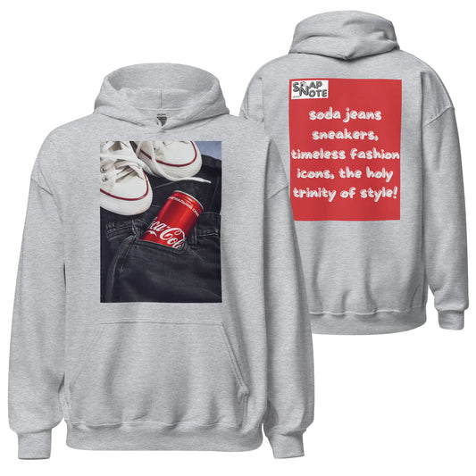 Hoodie Hooded Sweatshirt Hooded Jersey Hooded Jumper Hooded Pullover Hooded Sweater Men Women Teens Unisex - iconic soda jeans sneakers red pattern - Sport-Grey - 74.90 - SnapNote streetwear