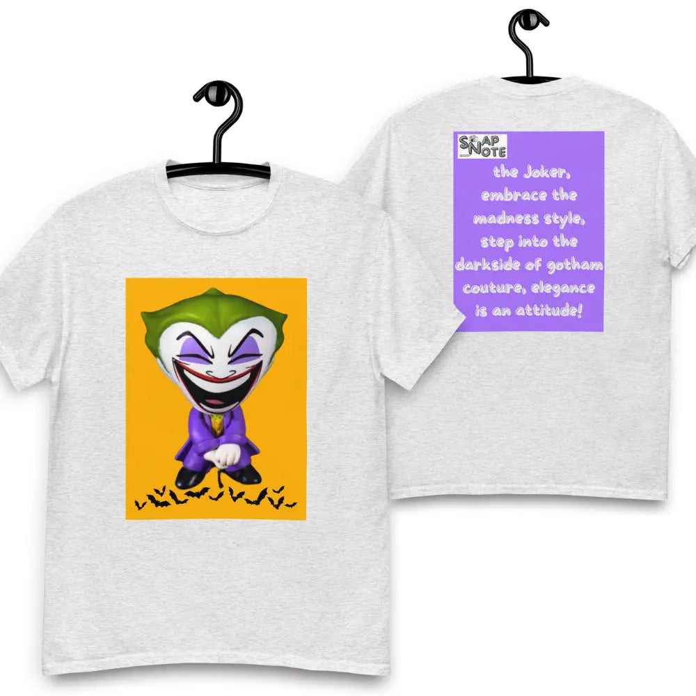 T-Shirt TShirt Tee Men Women Teens Unisex Heavy Cotton Round Neck - comics superhero joker bats purple pattern - Ash - 34.90 - SnapNote streetwear