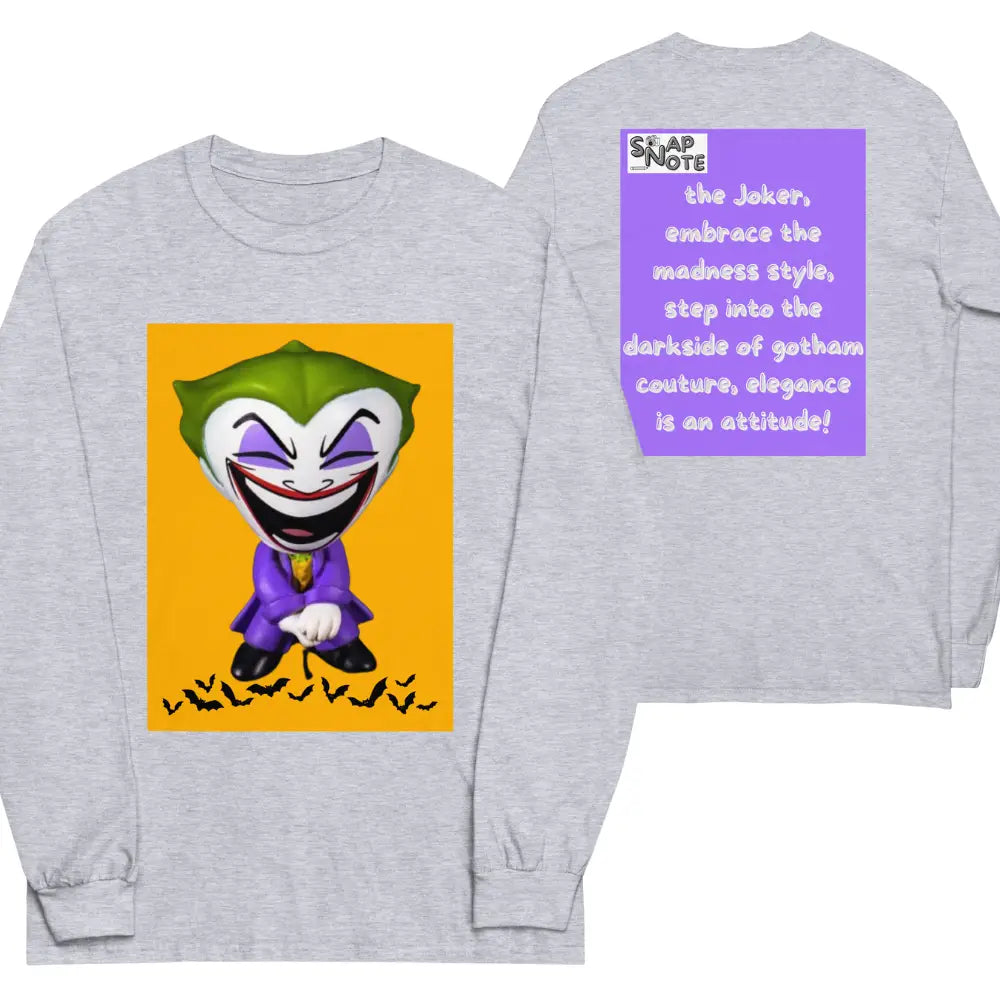 T-Shirt TShirt T Shirt Tee Men Women Teens Unisex Long Sleeves Heavy Cotton Crew Neck - comics superhero joker bats purple pattern - Sport-Grey - 44.90 - SnapNote streetwear