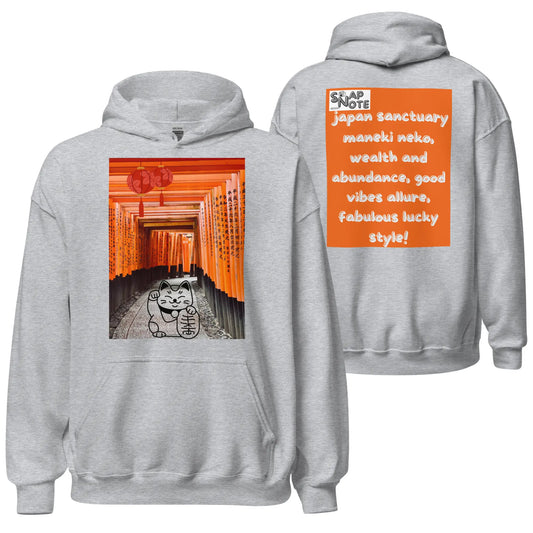 Hoodie Hooded Sweatshirt Hooded Jersey Hooded Jumper Hooded Pullover Hooded Sweater Men Women Teens - maneki neko sanctuary japan orange pattern - Sport-Grey - 74.90 - SnapNote streetwear