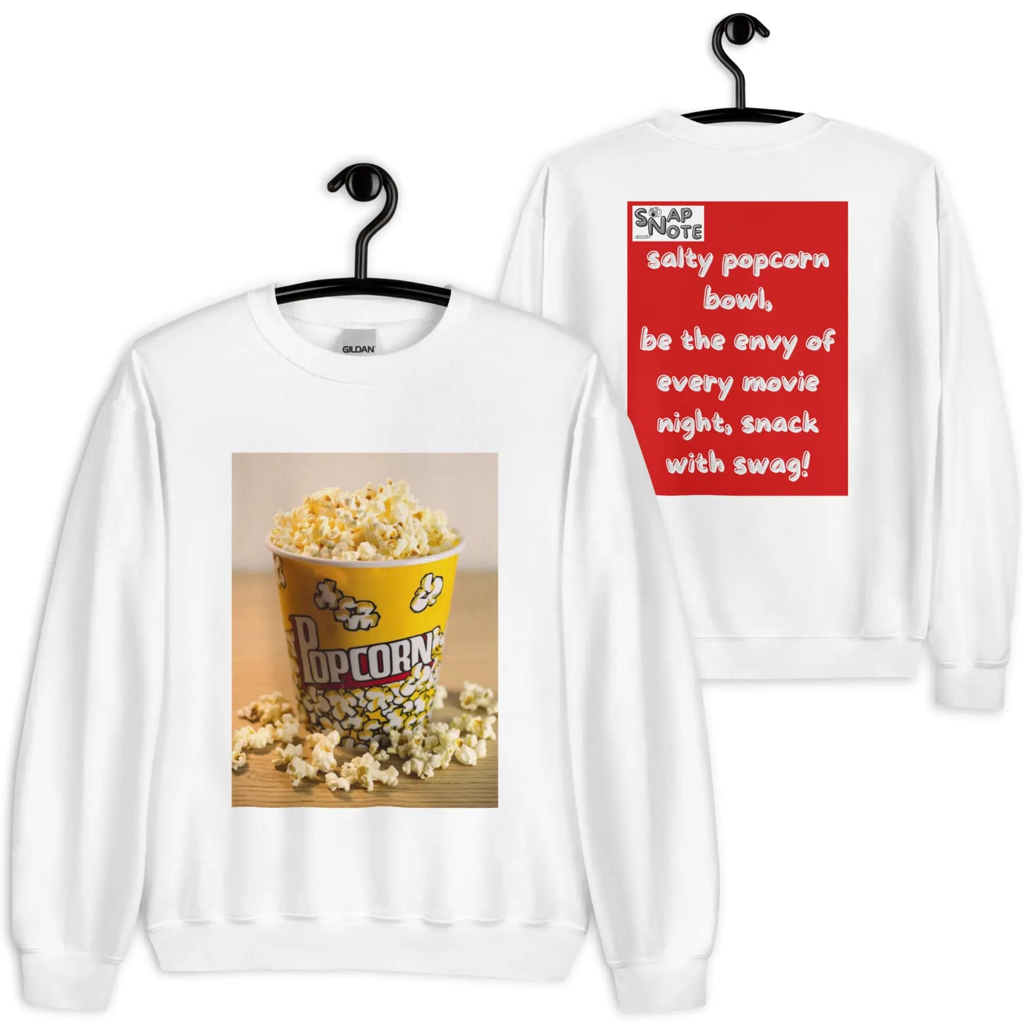 Sweatshirt Jersey Jumper Pullover Sweater Men Women Teenagers Unisex - movie night popcorn bowl red pattern - White - 59.90 - SnapNote streetwear