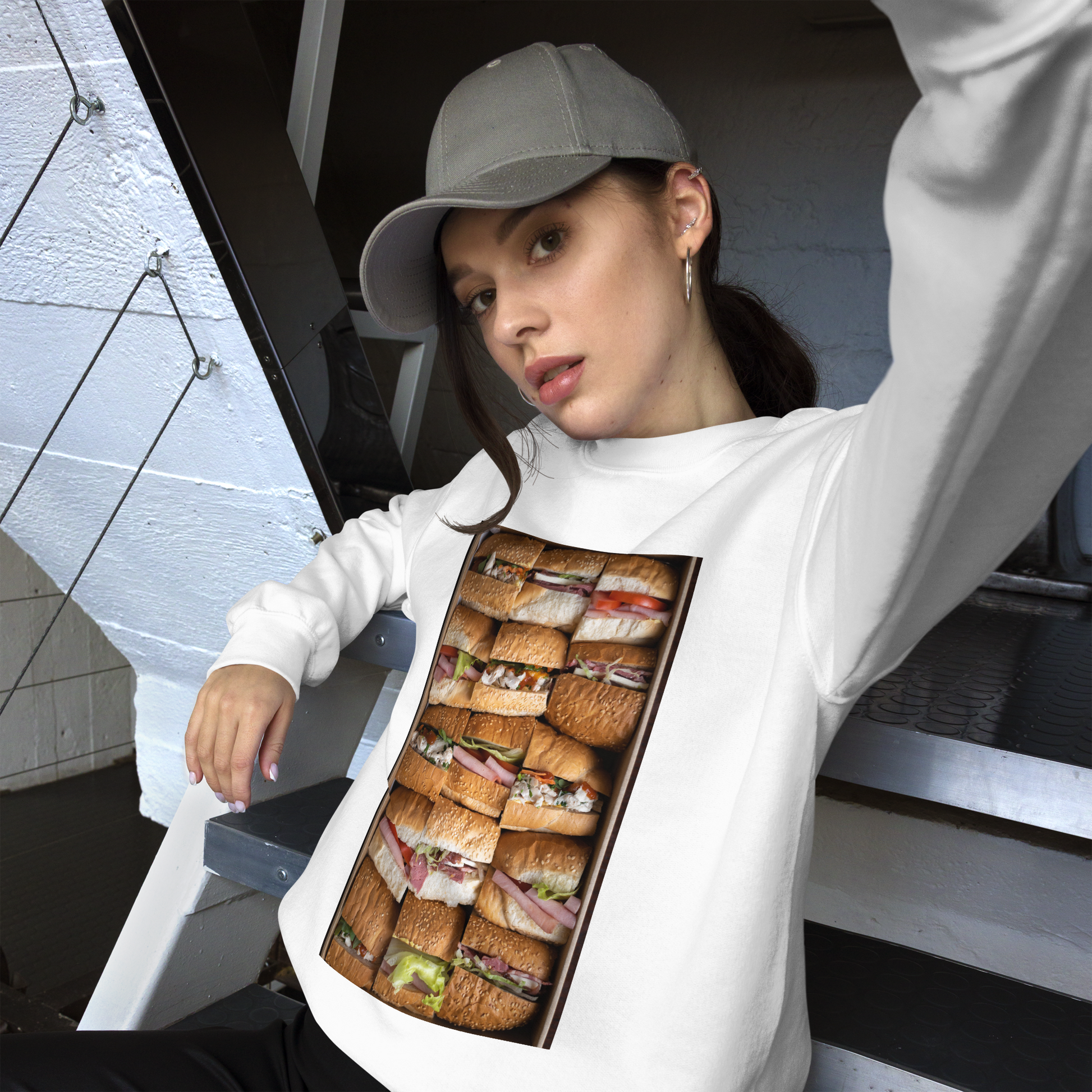 Fast-Food-Sandwiches-Print-unisex-t-shirts-sweatshirts-pants-accessories-by-SnapNote-Swiss-designed-Streetwear