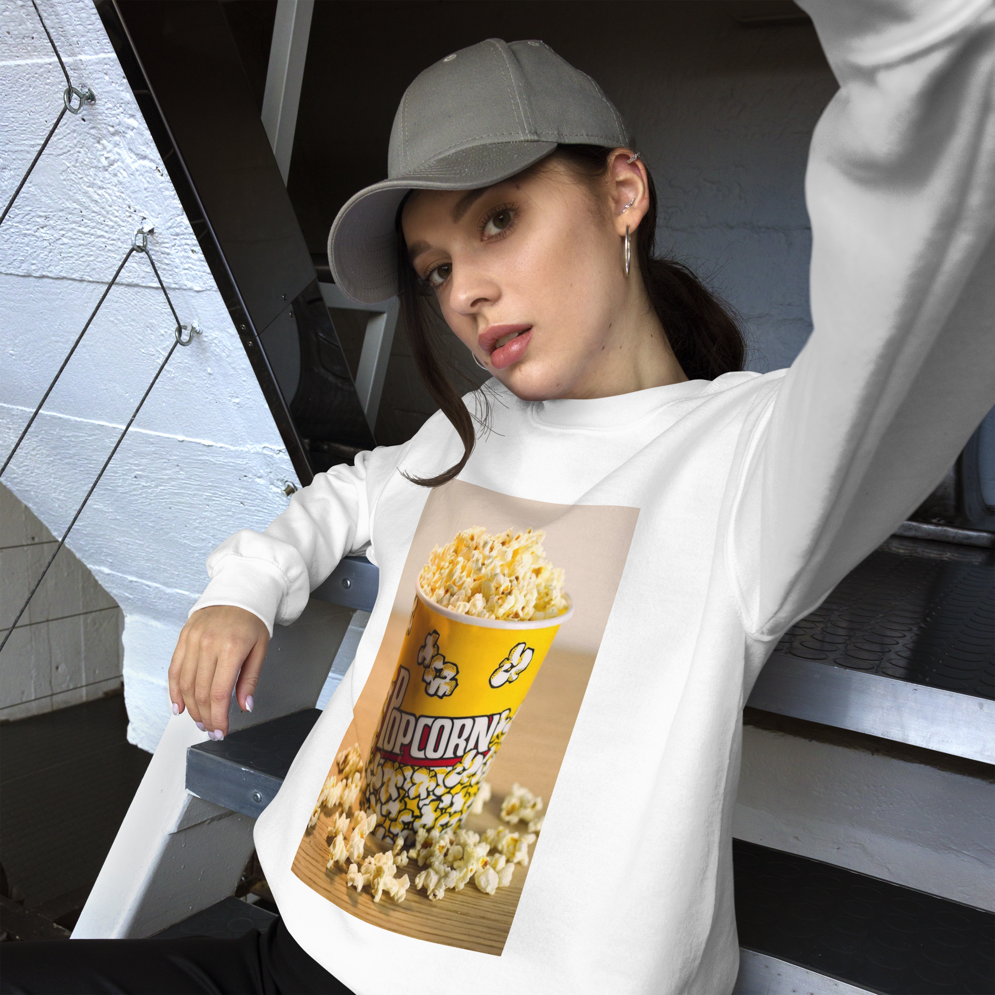 Movie-Popcorn-Print-unisex-t-shirts-sweatshirts-pants-accessories-by-SnapNote-Swiss-designed-Streetwear