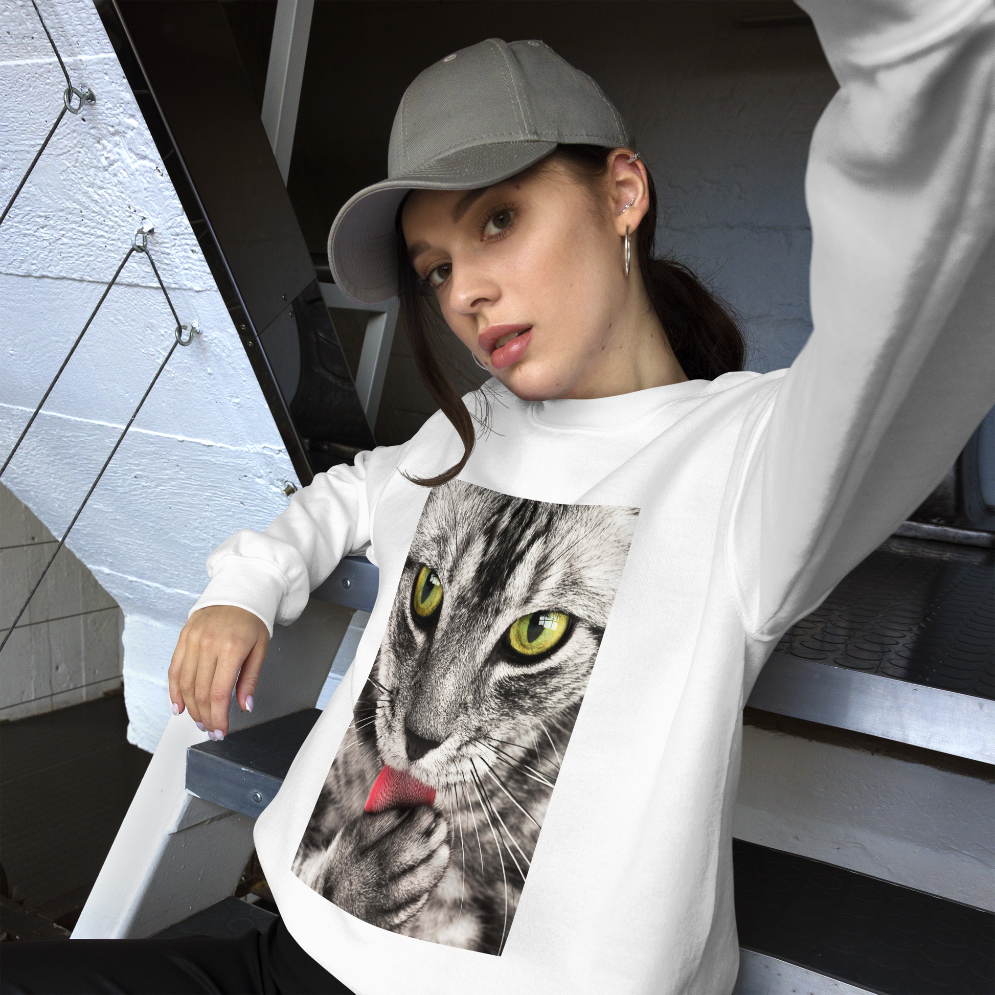 Tabby-Cat-Print-unisex-t-shirts-sweatshirts-pants-accessories-by-SnapNote-Swiss-designed-Streetwear