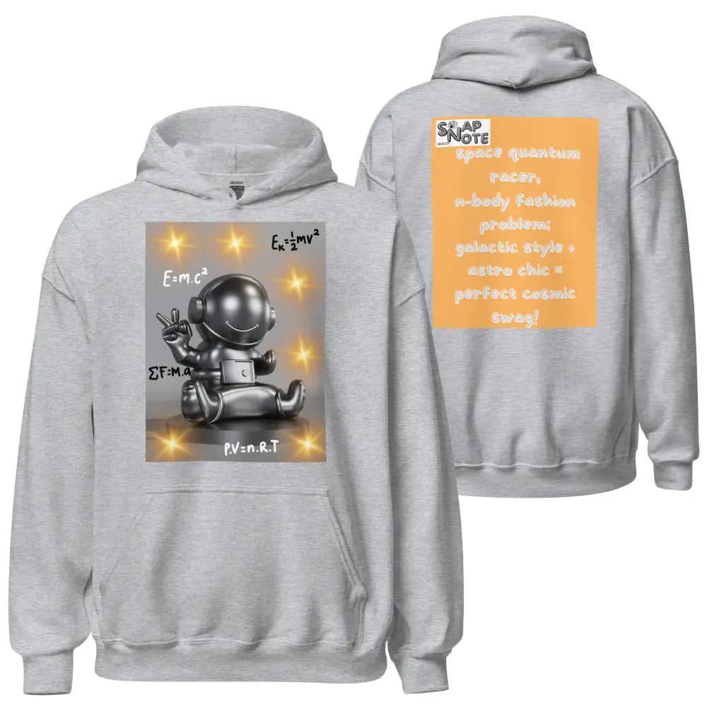 Hoodie Hooded Sweatshirt Hooded Jersey Hooded Jumper Hooded Pullover Hooded Sweater Men Women Teens - spaceman quantum physics equation orange pattern - Sport-Grey - 74.90 - SnapNote streetwear