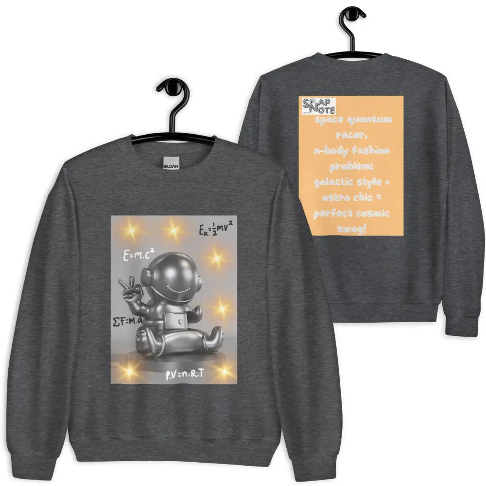 Sweatshirt Jersey Jumper Pullover Sweater Men Women Teenagers Unisex - spaceman quantum physics equation orange pattern - Dark-Heather - 59.90 - SnapNote streetwear