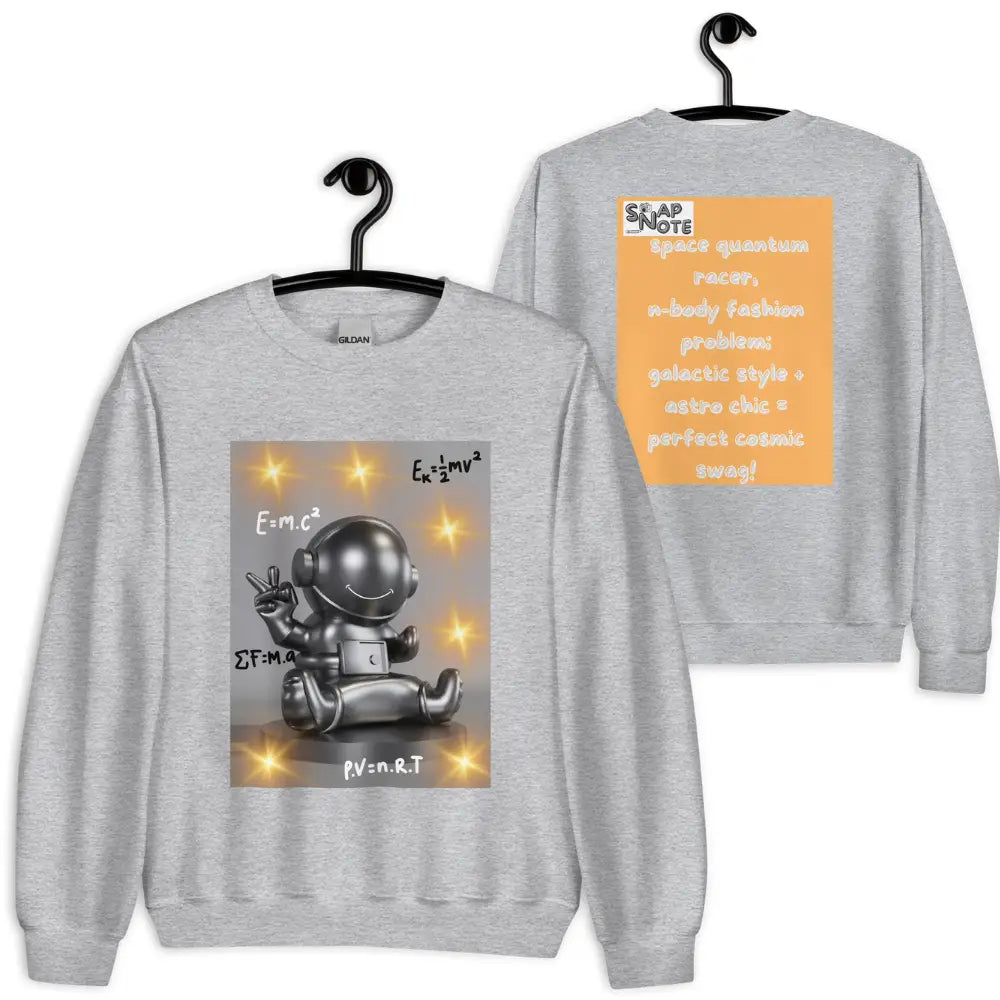 Sweatshirt Jersey Jumper Pullover Sweater Men Women Teenagers Unisex - spaceman quantum physics equation orange pattern - Sport-Grey - 59.90 - SnapNote streetwear