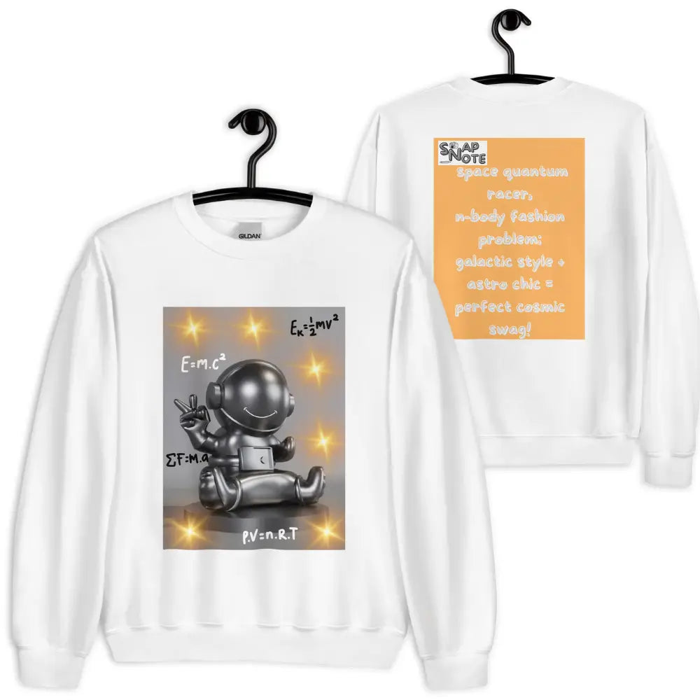 Sweatshirt Jersey Jumper Pullover Sweater Men Women Teenagers Unisex - spaceman quantum physics equation orange pattern - White - 59.90 - SnapNote streetwear