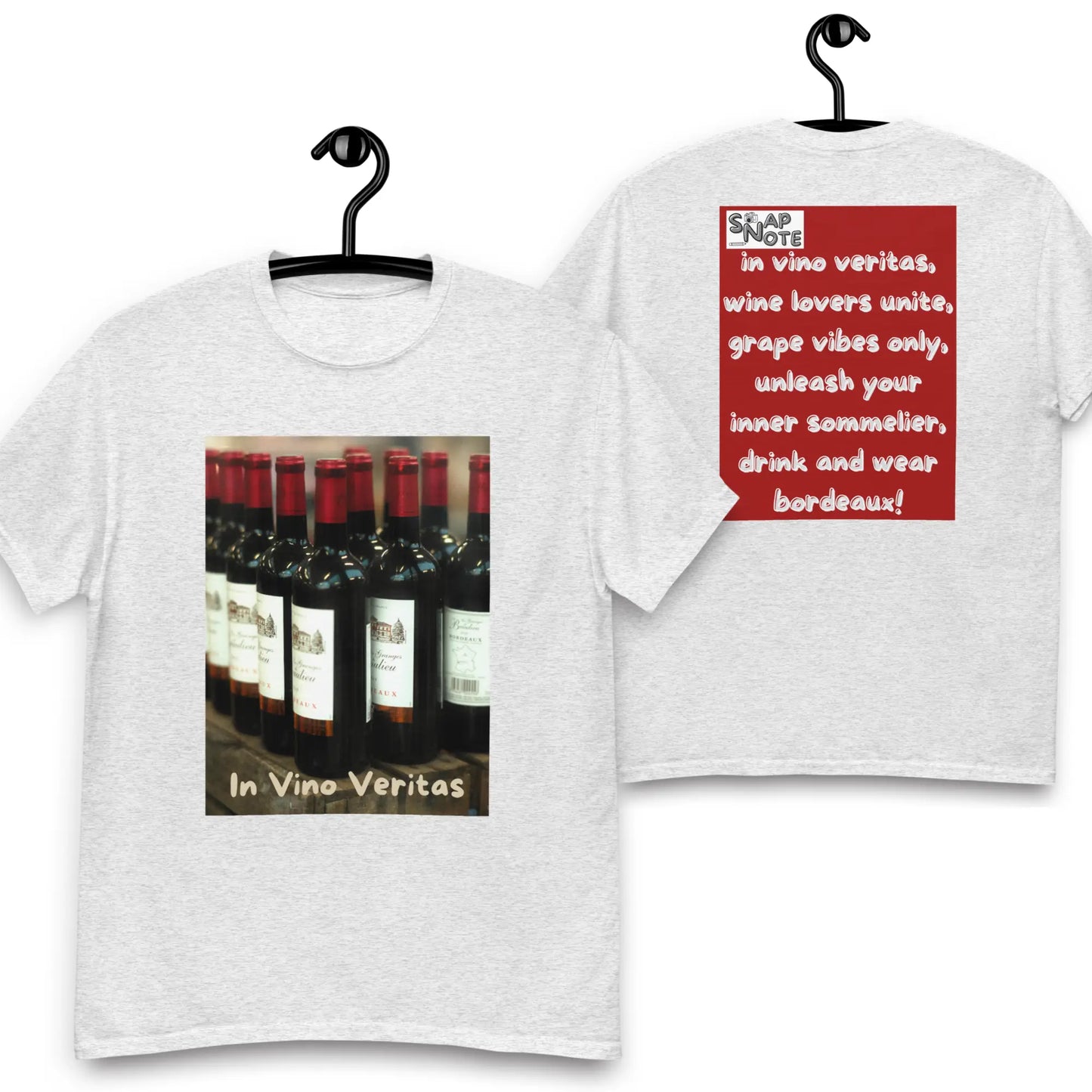 T-Shirt TShirt Tee Men Women Teens Unisex Heavy Cotton Round Neck - bordeaux wine bottles maroon pattern - Ash - 34.90 - SnapNote streetwear