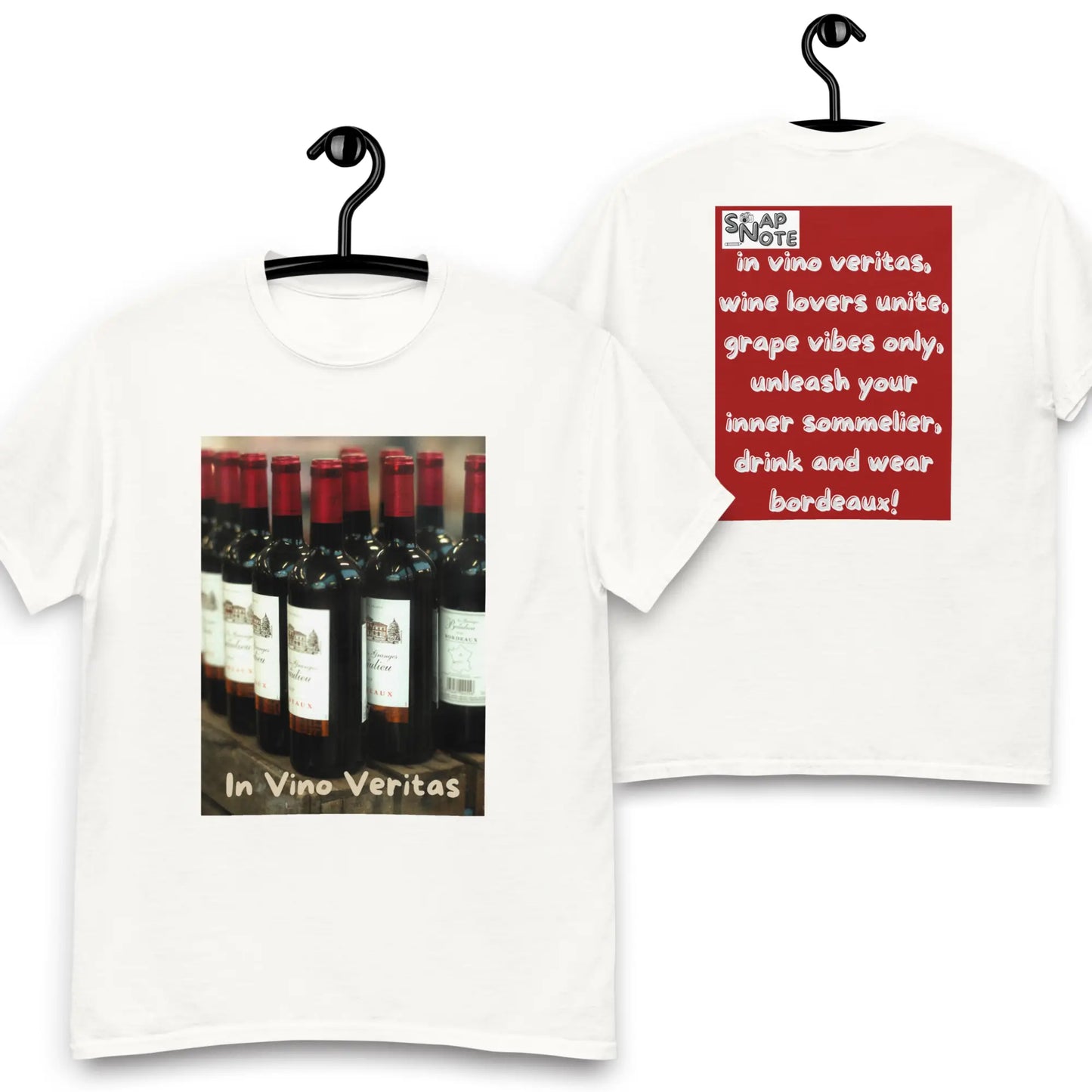 T-Shirt TShirt Tee Men Women Teens Unisex Heavy Cotton Round Neck - bordeaux wine bottles maroon pattern - White - 34.90 - SnapNote streetwear