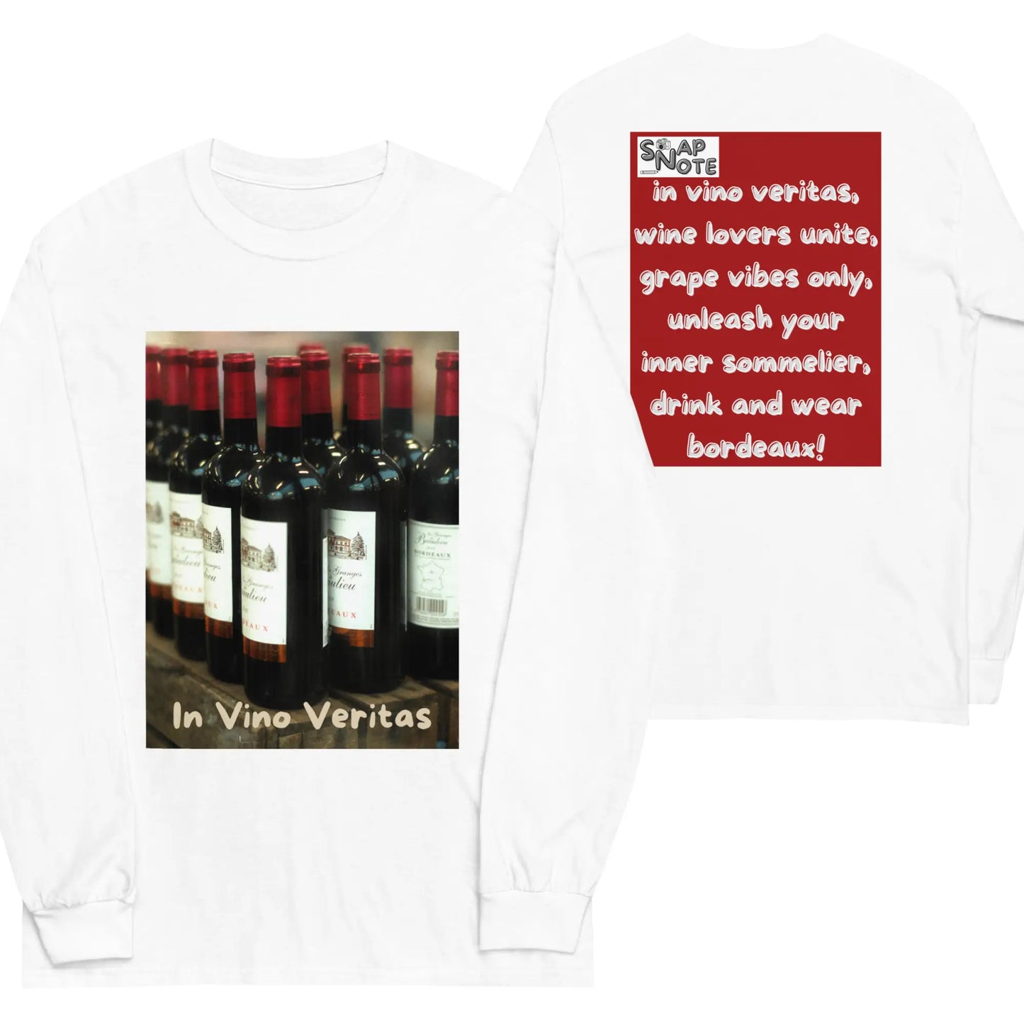 T-Shirt TShirt T Shirt Tee Men Women Teens Unisex Long Sleeves Heavy Cotton Crew Neck - bordeaux wine bottles maroon pattern - White - 44.90 - SnapNote streetwear