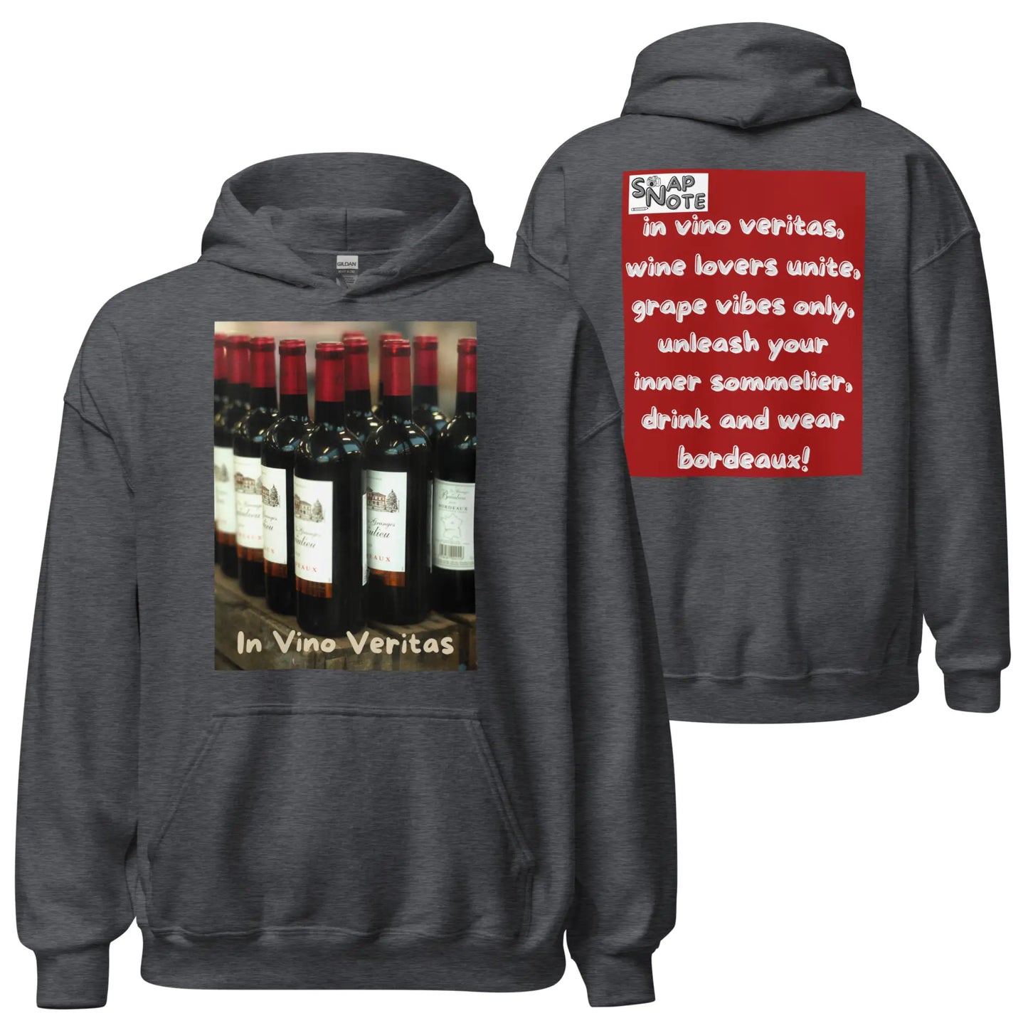 Hoodie Hooded Sweatshirt Hooded Jersey Hooded Jumper Hooded Pullover Hooded Sweater Men Women Teens Unisex - bordeaux wine bottles maroon pattern - Dark-Heather - 74.90 - SnapNote streetwear